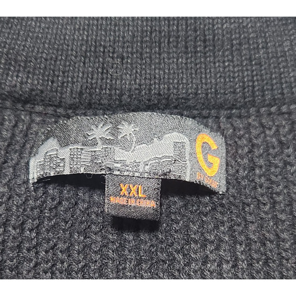 G by Guess Black Sweater Cardigan Size XXL Jacket with Pockets Cotton Zip Up - Picture 3 of 8